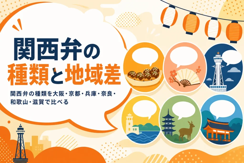 関西弁の種類と地域差を紹介する記事のアイキャッチ
